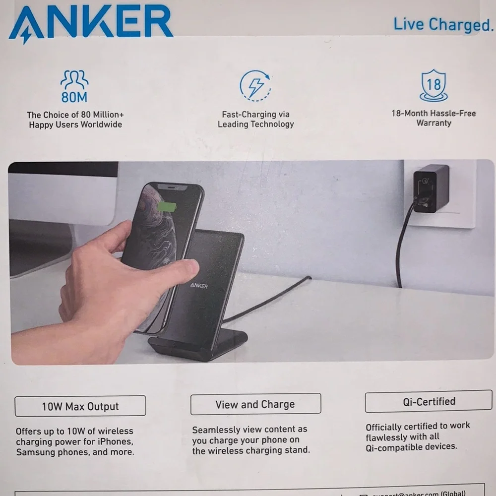 ANKER BRAND NEW IN SEALED BOX EFFORTLESS WIRELESS CHARGER